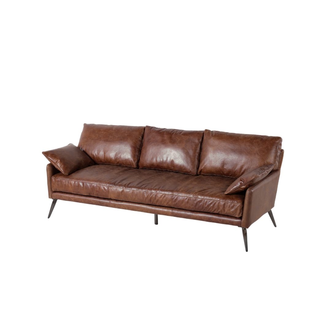 Varese 3 Seater Leather Sofa image 1